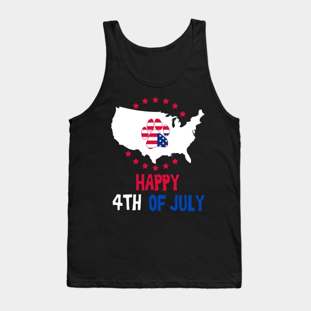 American navy, anchor, wings, map and Flag, paw, 4th of July, happy independence day God Bless America Tank Top by SweetMay